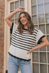 Stripe It Right Knit Sweater Top