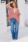Shark Bite Color Block Top