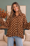 Spotted in Style Polka Dot Ruffle Blouse