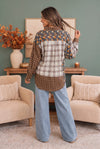 Patchwork Plaid Mixed Media Button Down Shirt