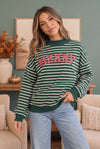 Merry and Bright Striped Sweatshirt