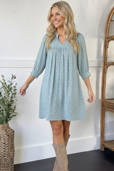 Bluebell Breeze Notch Neck Dress