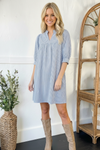 Sunday Stroll Blue Pin Stripe Dress
