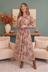 Rosewood Dreams Floral Mesh Midi Dress