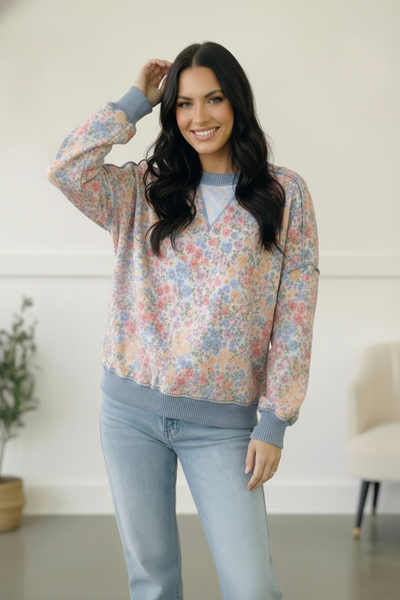 Meadow Breeze Floral Pullover