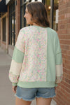 Floral Fields Mint Ribbed Colorblock