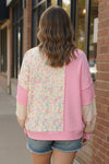 Floral Fields Pink Ribbed Colorblock