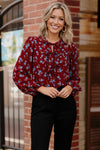 Cranberry Bloom Blouse