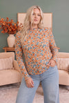 Ivy Garden Floral Mesh Long Sleeve Top