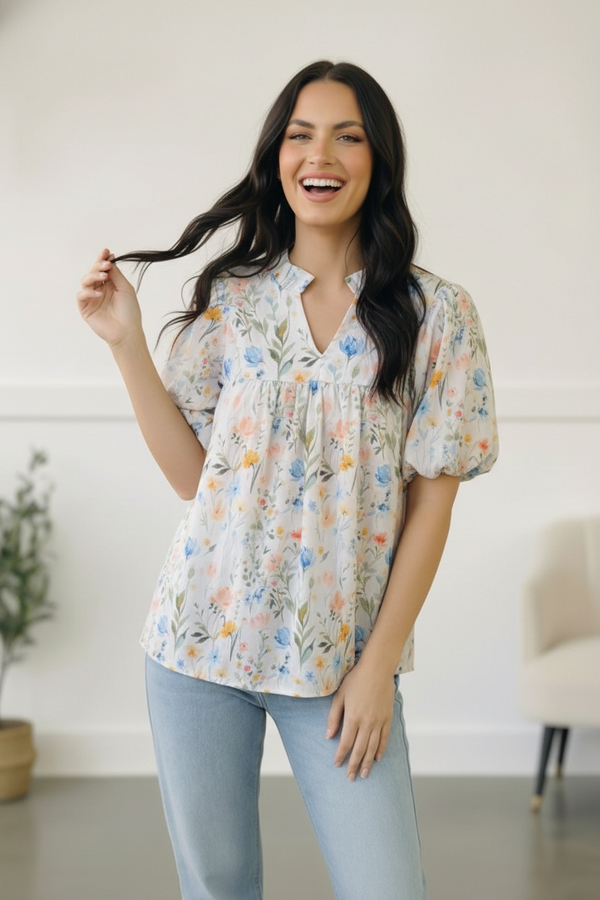 Painted Blossoms Daydream Top