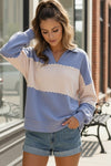 Bluebell Breeze Collared Pullover