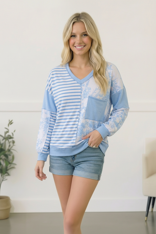 Coastal Calm Colorblock Top