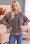 Mix and Match Patchwork Drawstring Hoodie