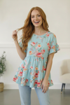 In the Mint Meadows Tiered Babydoll Top