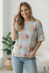 Vintage Bloom Light Blue Boyfriend Tee