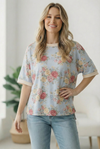 Vintage Bloom Light Blue Boyfriend Tee
