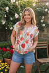 Tulip Garden Floral Print Top