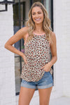 Wild at Heart Leopard Tank in Ivory Peach