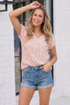Wild at Heart Rose Leopard V-Neck Tee
