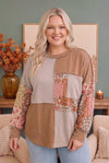 Neapolitan Patchwork Floral Colorblock Pullover