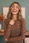 Wild Side Leopard Mesh Long Sleeve Top