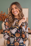 Ghostly Good Times Halloween Mesh Top