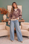 Antique Bouquet Sweatshirt in Mocha
