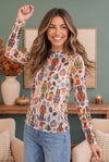 Nutcracker Sweet Long Sleeve Mesh Top