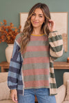 Colorblock Dream Top in Mixed Stripes