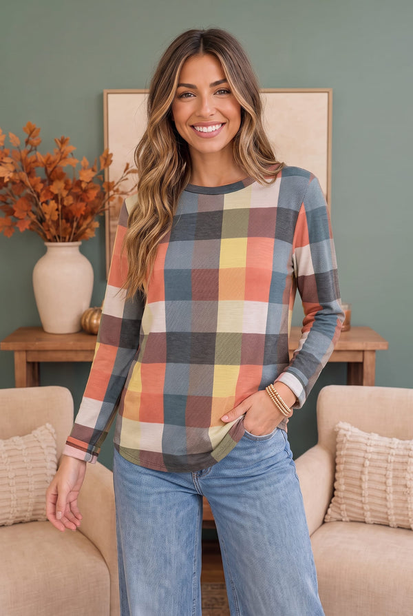 Check Those Boxes Long Sleeve Top