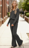 Cozy on Main Charcoal Sweater Set