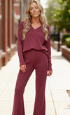 Cozy on Main Wine Sweater Set