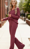 Cozy on Main Wine Sweater Set