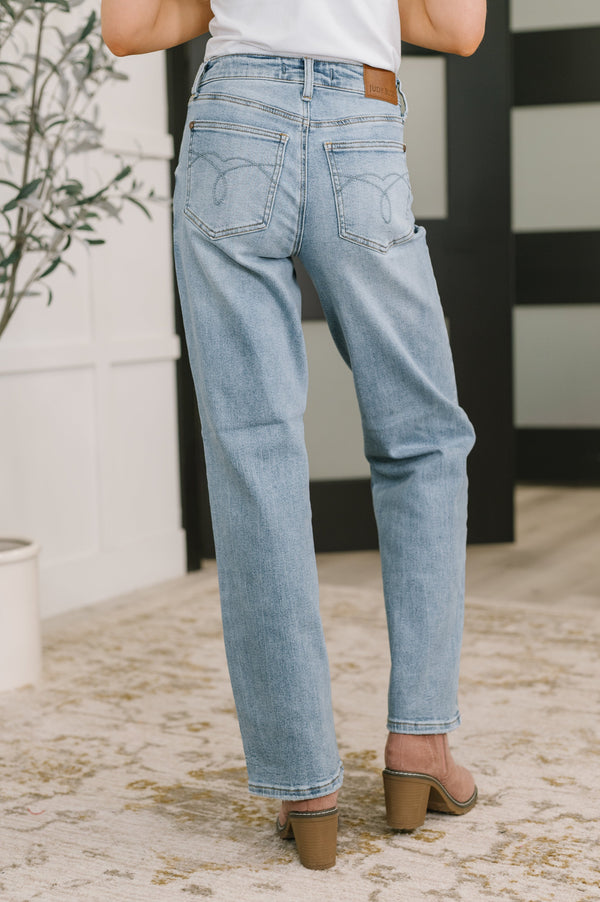 Heather Mid Rise Rigid Magic Straight