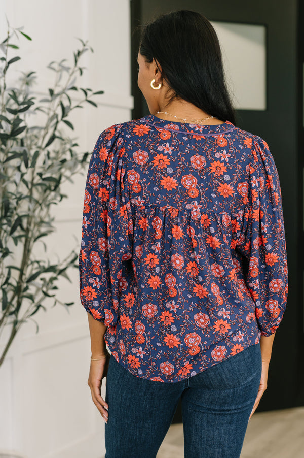Hitherto Unknown Floral Babydoll Blouse