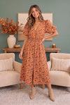 Bloom Into Fall Floral Cotton Zip Dress