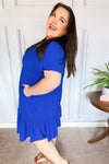 Remember Me Royal Blue Smocked Fit & Flare Flutter Sleeve Dress