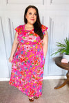 In Your Dreams Fuchsia Floral Fit & Flare Maxi Dress