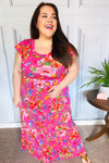 In Your Dreams Fuchsia Floral Fit & Flare Maxi Dress