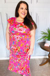 In Your Dreams Fuchsia Floral Fit & Flare Maxi Dress