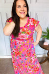 In Your Dreams Fuchsia Floral Fit & Flare Maxi Dress