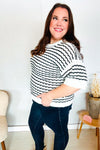 You've Got This Ivory & Black Wavy Stripe Pattern Sweater Top