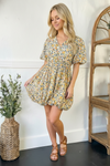 Freshly Picked Yellow Florals Cotton Bubble Dress