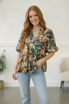Painted Floral Jungle Blouse