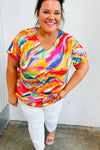 Watercolor Paint Strokes V Neck Top