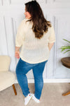 Can't Look Away Oatmeal Crochet Collared Top