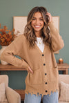 Wear Me Out Distressed Hem Knit Cardigan