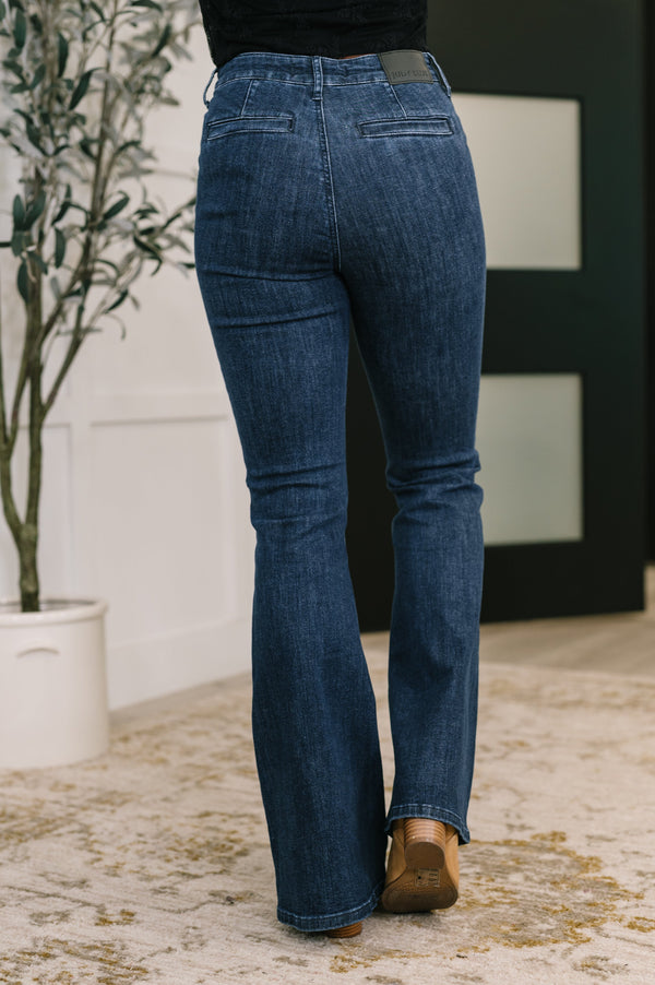 Jada High Waist Flare with Patch Pockets