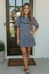 Summer Wedding Button Down Ruffle Mini Dress