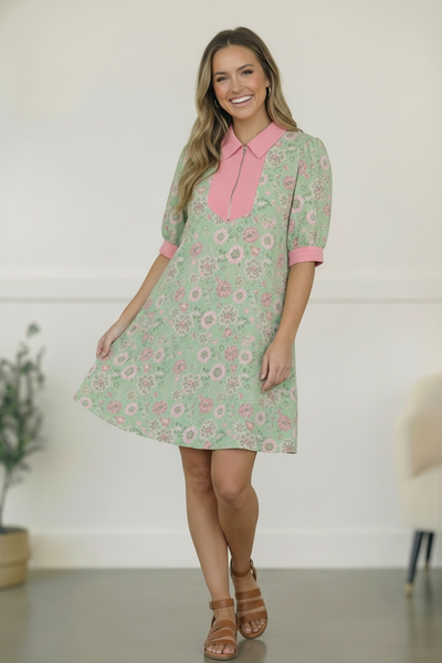 Blast From the Past Mint Blossom Dress